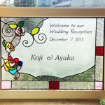 ステンドグラスのウェルカムボード【花】