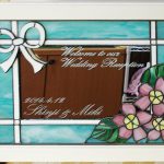 ステンドグラスのウェルカムボード【花】