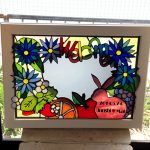 ステンドグラスのウェルカムボード【花】