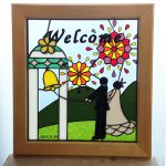 ステンドグラスのウェルカムボード人物