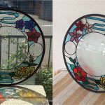 ステンドグラスのウェルカムボード【花】