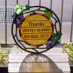 ステンドグラスのウェルカムボード【花】