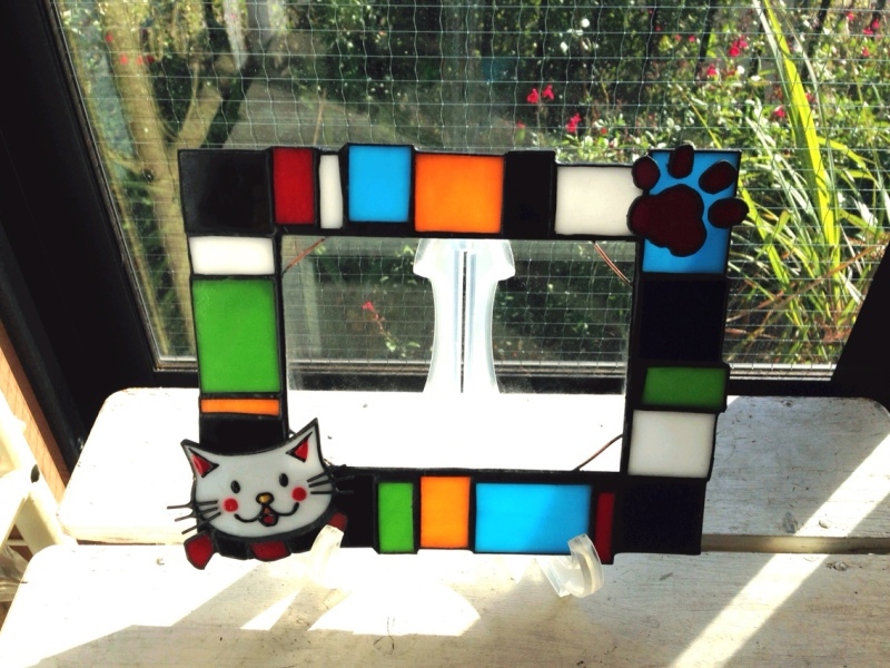 ステンドグラスの写真立て