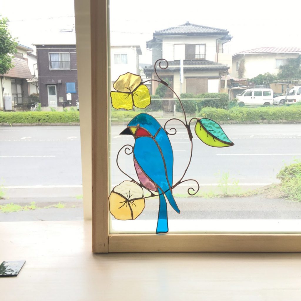 ステンドグラスパネル住宅用　小鳥の楽園(1482) ステンドグラスパネル住宅用 小鳥の楽園(1482) ステンドグラスパネル