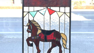 ジョー・ハウトマン ヴィンテージ ステンドグラス 野生の走る馬 絵画 美術館 ジョー・ハウトマン ヴィンテージ ステンドグラス 野生の走る馬 絵画