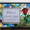 ステンドグラスのウェルカムボード【花】