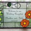 ステンドグラスのウェルカムボード【花】