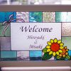 ステンドグラスのウェルカムボード【花】